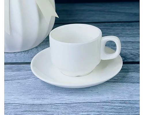 Чашка 120 мл с блюдцем Bianco Lenardi