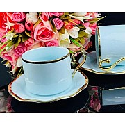 Чайный набор Wave Lenardi на 6 персон 12 предметов 350 мл голубой