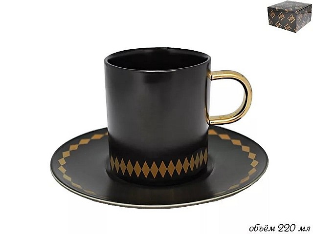 Чашка с блюдцем Lenardi Tekito черный 220 мл