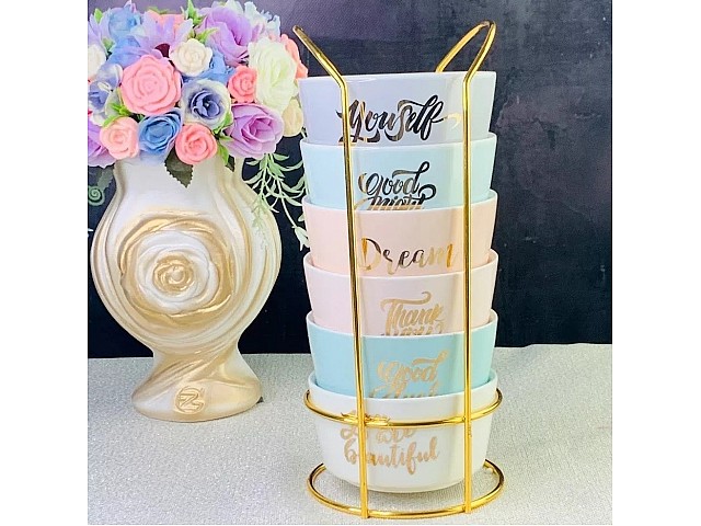 Набор 6 салатников Lenardi 350 мл на подставке