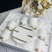 Чайный набор Эллада Lenardi на 6 персон 12 предметов белый