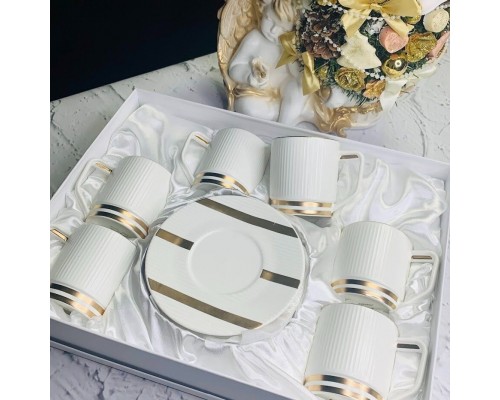 Чайный набор Эллада Lenardi на 6 персон 12 предметов белый