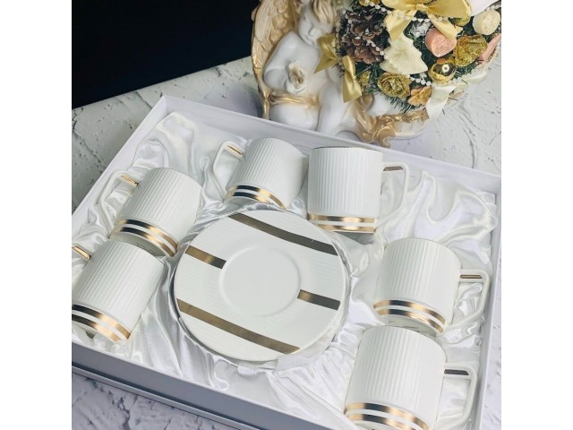 Чайный набор Эллада Lenardi на 6 персон 12 предметов белый