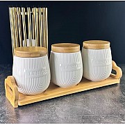 Набор из 3 банок 320 мл Bamboo Lenardi на подставке
