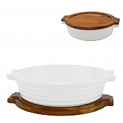 Круглая форма-блюдо для запекания 28 см с крышкой/подставкой Stove Lenardi