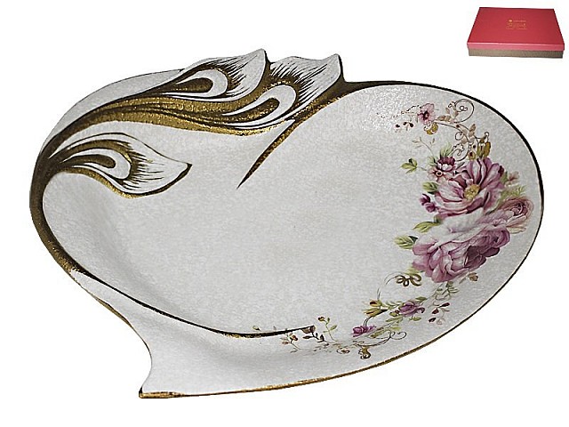 Блюдо в форме сердца Мраморная Lenardi 36 см