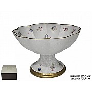 Фруктовница на ножке Анемон мраморный Lenardi 25 см