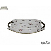 Блюдо с ручками Анемон мраморный Lenardi 21 см