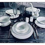 Обеденный сервиз Версаль серебро Lenardi на 6 персон 30 предметов