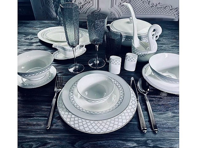 Обеденный сервиз Версаль серебро Lenardi на 6 персон 30 предметов