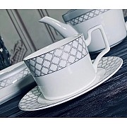 Кофейный набор Версаль серебро Lenardi на 6 персон 12 предметов