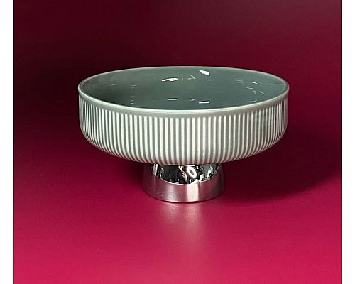 Фруктовница 27,5см на ножке Multicolor Lenardi зеленая Фруктовница 27,5см на ножке Multicolor Lenardi зеленая