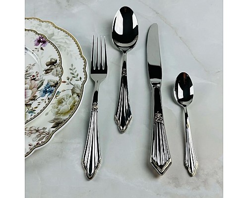 Набор столовых приборов Eclypse Barenhaft Lenardi на 6 персон 24 предмета серебристый с золотом