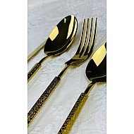 Набор столовых приборов Bubble lenardi на 6 персон 24 предмета золотой Набор столовых приборов Bubble lenardi на 6 персон 24 предмета золотой