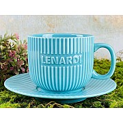 Чайный набор Stripe Lenardi на 6 персон 12 предметов 290 мл бирюзовый