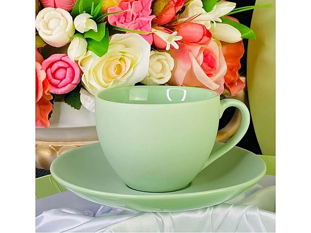 Чайный набор на 6 персон 12 предметов 240 мл Lesto Lenardi зеленый