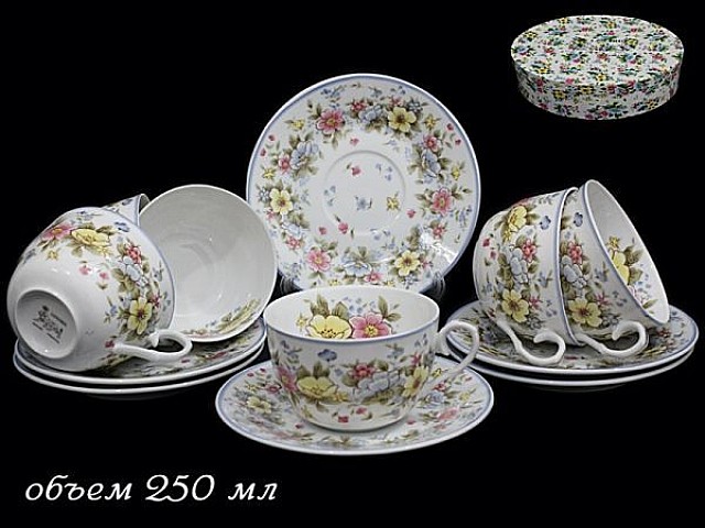 Чайный набор Lenardi Ситцевый сад на 6 персон 250 мл