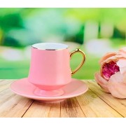 Кофейный набор Lenardi Кратер розовый 12 предметов