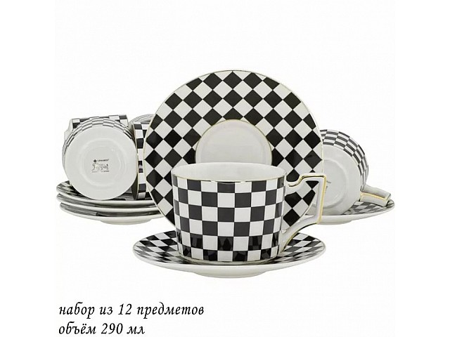 Чайный набор Шашки Lenardi на 6 персон 12 предметов