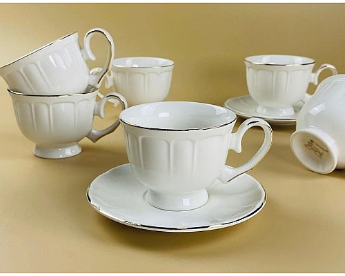 Кофейный набор на 6 персон 12 предметов 140 мл Neo Classic Lenardi золото