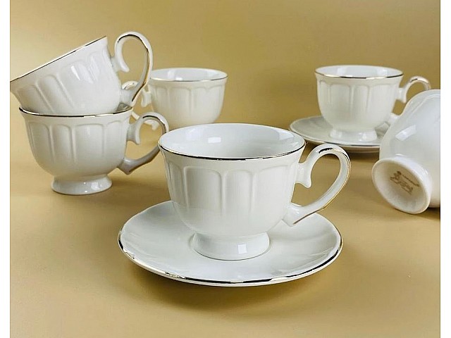 Кофейный набор на 6 персон 12 предметов 140 мл Neo Classic Lenardi золото