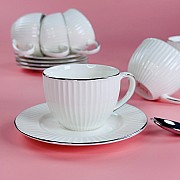 Кофейный набор на 6 персон 12 предметов 115 мл Neo Classic Lenardi платина