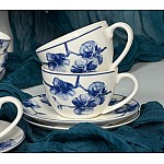Чайный набор на 6 персон 12 предметов 280 мл Blue Flowers Lenardi Чайный набор на 6 персон 12 предметов 280 мл Blue Flowers Lenardi