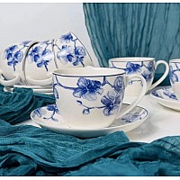 Чайный набор на 6 персон 12 предметов 280 мл Blue Flowers Lenardi Чайный набор на 6 персон 12 предметов 280 мл Blue Flowers Lenardi