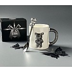 Кружка 350 мл с ложкой Мишки Lenardi белая