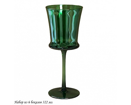 Набор из 6 бокалов 322 мл Rainbow green Lenardi Набор из 6 бокалов 322 мл Rainbow green Lenardi