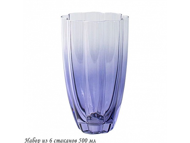 Набор из 6 стаканов 500 мл Rainbow viola Lenardi