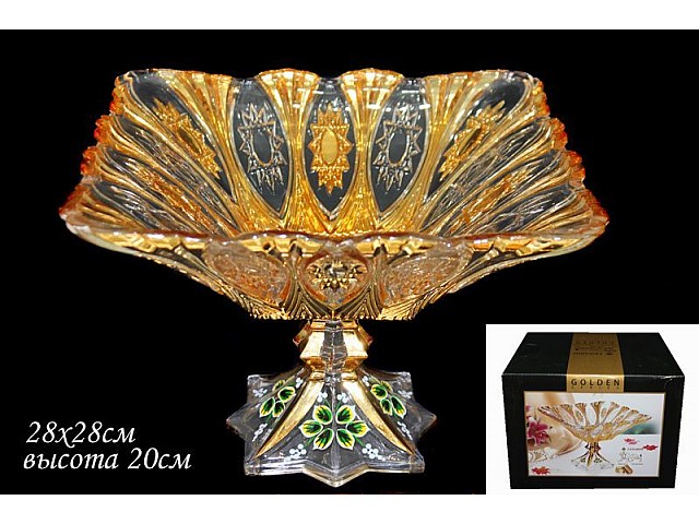 Фруктовница на ножке 28 см Lenardi Golden