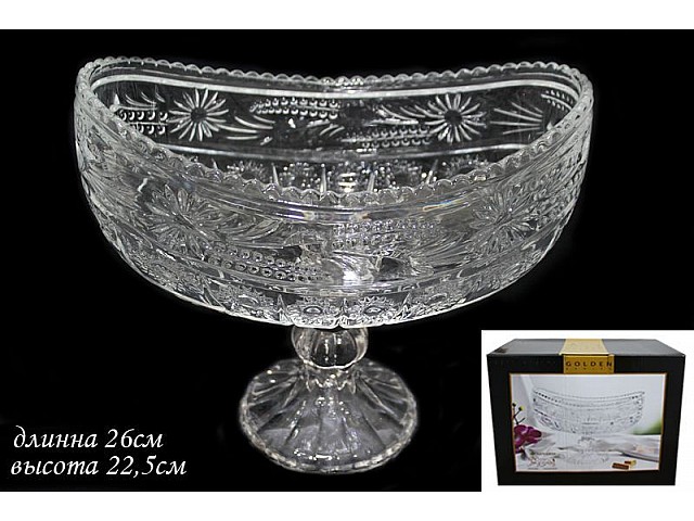 Овальная фруктовница Lenardi 26см на ножке