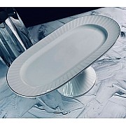 Овальное блюдо 35,5см Marzipan grey Lenardi