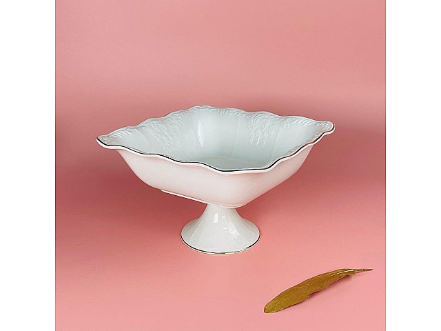 Квадратная фруктовница 25 см на ножке Агата Lenardi