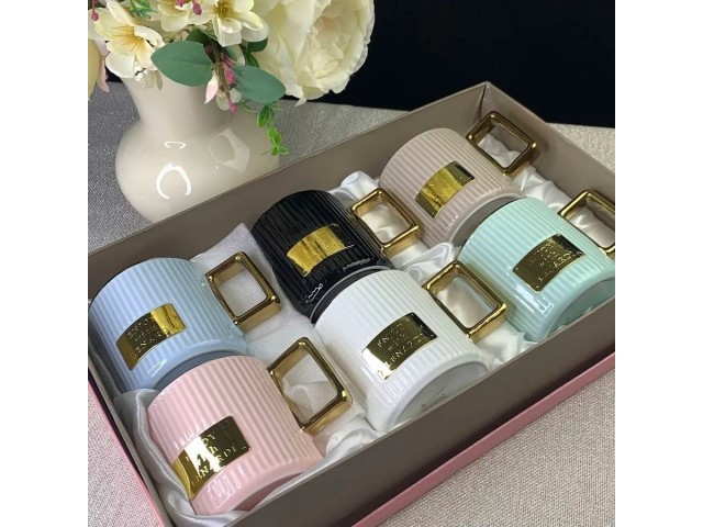 Набор 6 кружек Lenardi Линии разноцветный 350 мл