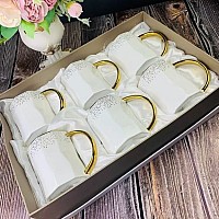 Набор 6 кружек Lenardi Грани белый 300 мл