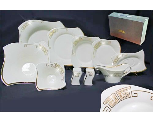 Столовый сервиз Стразы золото Lenardi на 6 персон 30 предметов