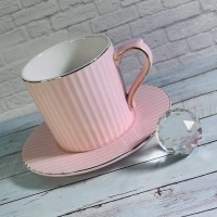 Чайный набор на 6 персон 12 предметов Шарм Lenardi розовый