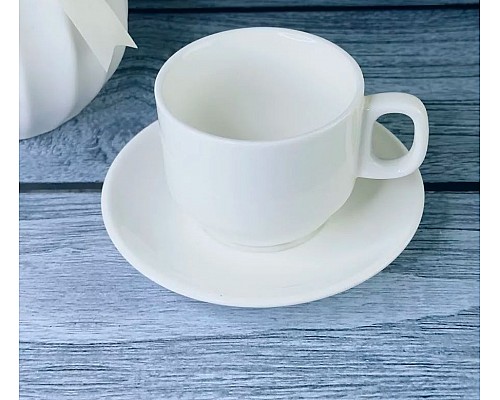 Чашка 240 мл с блюдцем Bianco Lenardi