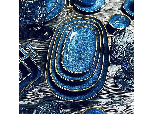 Овальное блюдо Aquamarine Lenardi 25*15 см