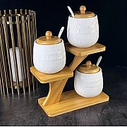 Набор из 3 банок 350 мл с ложками Bamboo Lenardi