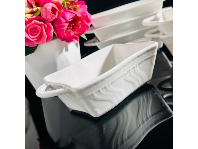 Набор из 6 квадратных салатников 15 см White Lenardi