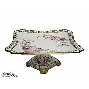 Квадратная фруктовница Мраморная Lenardi 29 см