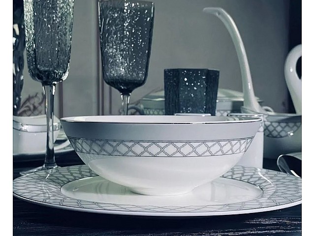 Набор 6 салатников 18 см Версаль серебро Lenardi