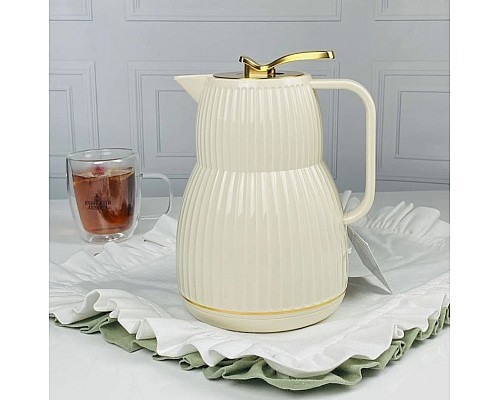 Термос 1000 мл Therm Lenardi бежевый золото