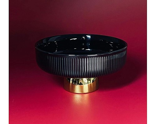 Фруктовница 27,5см на ножке Multicolor Lenardi черная Фруктовница 27,5см на ножке Multicolor Lenardi черная