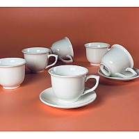 Кофейный набор на 6 персон 12 предметов 120 мл Simple White Lenardi