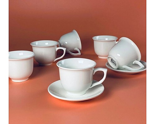 Кофейный набор на 6 персон 12 предметов 120 мл Simple White Lenardi Кофейный набор на 6 персон 12 предметов 120 мл Simple White Lenardi