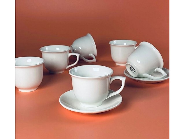 Кофейный набор на 6 персон 12 предметов 120 мл Simple White Lenardi